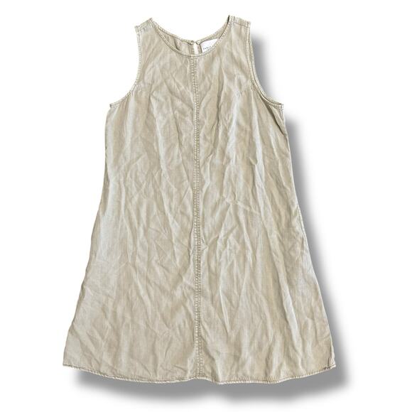 Carly Jean LA Sage Green Shift‎ Dress L Minimalist Capsule Wardrobe Coastal Chic - Picture 1 of 8
